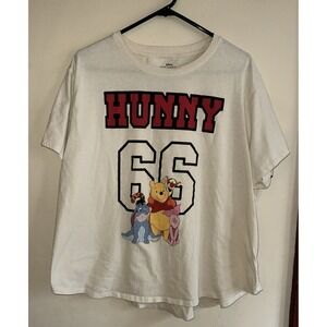 Disney WINNIE POOH Women's White Cream T-Shirt Hunny 66 Tigger Piglet Eeyore 3X